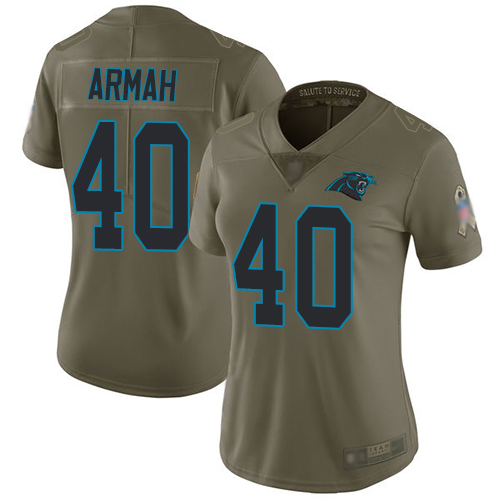 Carolina Panthers Limited Olive Women Alex Armah Jersey NFL Football #40 2017 Salute to Service->women nfl jersey->Women Jersey